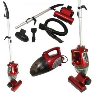 2 in 1 HandHeld & Upright Bagless Compact Lightweight Vacuum Red